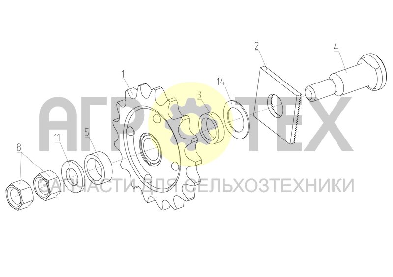 Звездочка натяжная (РСМ-10Б.01.50.600-01) (№5 на схеме)